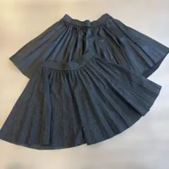 キッズ プリーツスカート 2枚セット　ZARA 128センチ