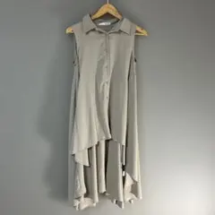 ROYAL PARTY ノースリーブシャツワンピース ベージュ