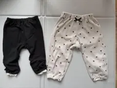 【３連休限定値下げ】ベビー ボトムス 黒とハート柄 2点セット