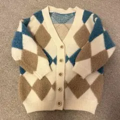 ダイヤモンドパターン カーディガン　120cm