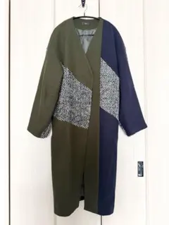 OSMOSIS バイカラー ロングコート アウター カーキ