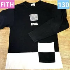 【オシャレ！良品】キッズ130☆FITH長袖シャツ ブラック＆ホワイト