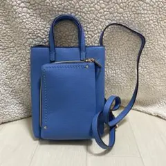 agnes b. miyuki レザー2WAYハンドバッグ スエード ブルー - メルカリ