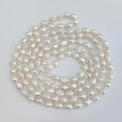 淡水パール ロングネックレス 約122cm 留め具無し 2連にも 真珠