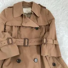 ティヤマイパリ　トレンチコート　ふんわりギャザー　七分袖 ベルト付　ブラウン