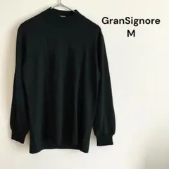 グランシニョーレ　長袖ニット　セーター　ウール100% 古着　シンプル　黒　M