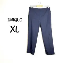 UNIQLO ユニクロ XL アンクルパンツテーパード ピンストライプ ネイビー
