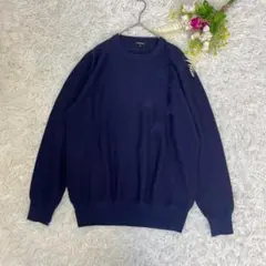 〝プラステ〟ニット　セーター　秋冬　Mサイズ　星柄　メンズ ネイビー