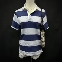 POLO RALPH LAUREN ラガーシャツ　半袖　ボーダー　ロゴ　y2k