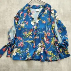 PINKO ピンコ　イタリア製　総柄　ノースリーブ　花柄　チュール　ブラウス PINKO - PINKO ピンコ イタリア製 総柄 ノースリーブ 花柄 チュール