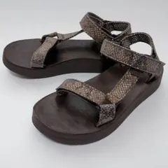 ゴ*ン様 D727/Teva テバ スポーツサンダル ブラウン パイソン柄 11