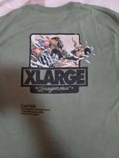 XLARGE グリーンロングバックプリントロングTシャツ