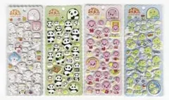 ぷっくりシールシリーズ立体シール マシュマロ　動物キャラクターシール4枚セット