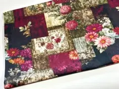 シーチング綿100%生地幅110cm×100cmパッチワーク風プリント4398