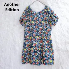 アナザーエディション　花柄　オールインワン　ショートパンツ　サロペット