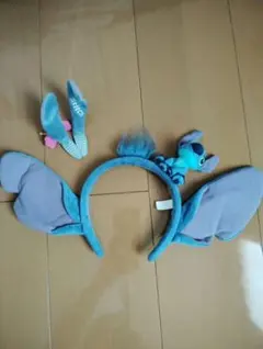 ディズニー　スティッチ カチューシャとミニヘアクリップセット
