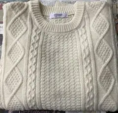 BACK NUMBER アイボリー ケーブルニットセーター 長袖　Lサイズ