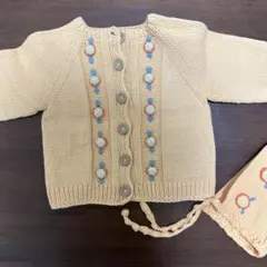 M*o様 kalinka オレンジ色 花柄刺繍 カーディガン 95cm以下