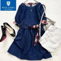 ❤️超美品 ブルーレーベルクレストブリッジ ストレッチ デニム ワンピース S