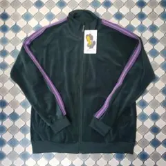 【希少】ワークマン ベロア　トラックジャケット グリーン　パープルラインL