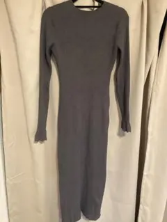 グレー ロングニットワンピース サイズ2