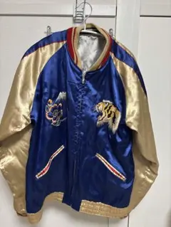 桑田佳祐 スカジャン ネイビー ゴールド XL - メルカリ