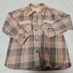 BAYFLOW キッズ　ピンク系 チェック柄 長袖シャツ