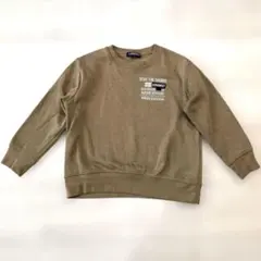 120cm トレーナー 裏起毛 T-GRAPHICS キャメル ロゴ 子供服