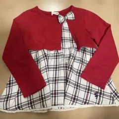 ニットプランナー　110cm 長袖 ドッキングカットソー チェック☆