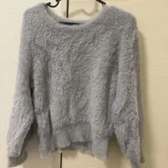 INGNI シャギー ニット トップス ビジュー ストーン グレー M