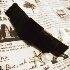 ベルベットリボンのバレッタ