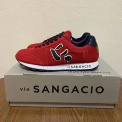 via SANGACIO レッド スニーカー 8