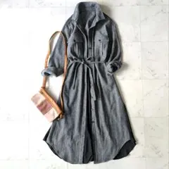 【コメントお値下げ分】U by スピック＆スパン　ヘリンボーンドッキングワンピ