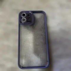 iPhone12用透明クリアケース（紫）