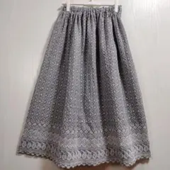 美品✨トリココムデギャルソン リネン 花柄 フリル スカート ロング