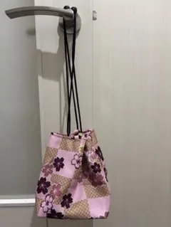 【新品】巾着バッグ　桜柄　花柄　ピンク