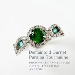 PT900デマントイドガーネット/パライバトルマリン　リング