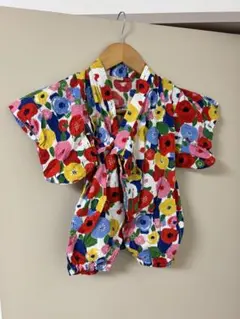 最終値下げ　花柄甚平ロンパース　80サイズ