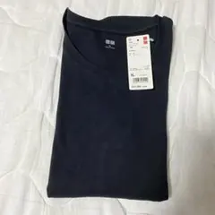 UNIQLO コットンフライスクルーネックT（長袖） XL ブラック ユニクロ