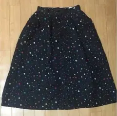 前ボタン水玉スカート