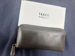 【箱あり】TAKEO KIKUCHI タケオキクチ 長財布 ブラウン レザー