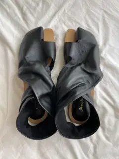 Sheep Leather Tabi Sandals - blackのサムネイル