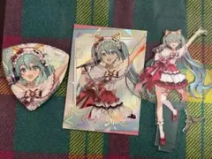 プロセカ ピザハット アクリルスタンド 缶バッジ カード初音ミクmikuセット