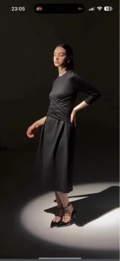 ボーダーズアットバルコニー　新品ワンピース スタイルアップワンピース　グレー