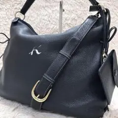 【美品】Kitamura キタムラ トートバッグ 2way シボ革 ポーチ付き