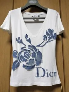 希少 Christian Dior トロッター柄 Tシャツ ガリアーノ期 ブルー