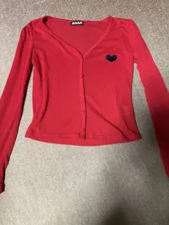 ② ANAP 赤 長袖カーディガン