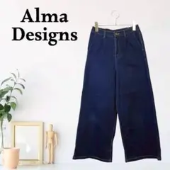 zG275【F】Alma Designs デニム ワイドパンツ ハイウエスト