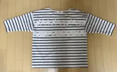 CINEMA CLUB ストライプ 五分袖 トップス