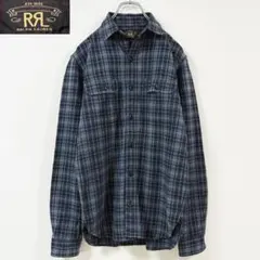 希少✨RRL ダブルアールエル ミリタリーシャツ 長袖シャツ エポレット S RRL ダブルアールエル ミリタリーシャツ M 黒 コットン マチ